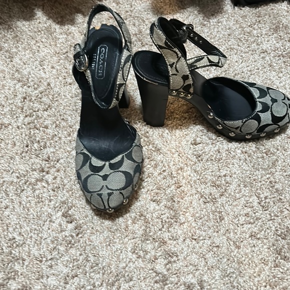 Coach Shoes - Coach heels small platform size 8